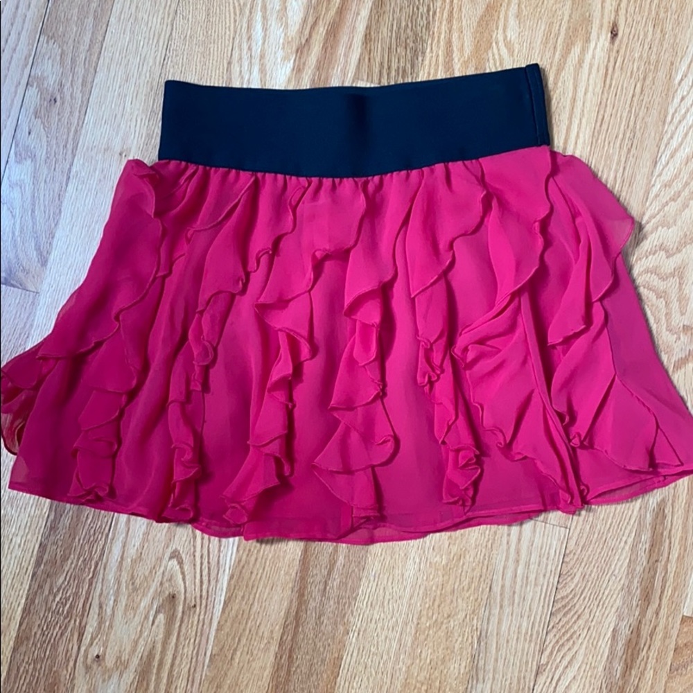 Pink ruffle skirt
